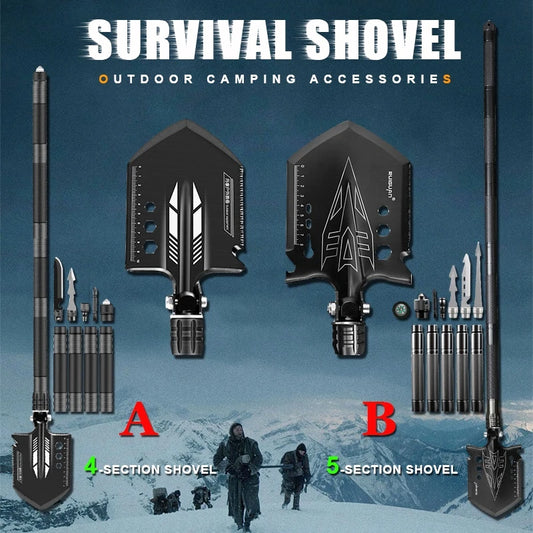 Camping Shovel Set For Survival Folding Tactical Military Shovel Multifunctional Snow Car Shovel