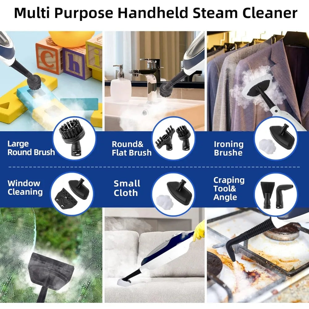 Steam Mop - 10-in-1 Floor Steamer Detachable Handheld Steam Cleaner with 11 Accessories