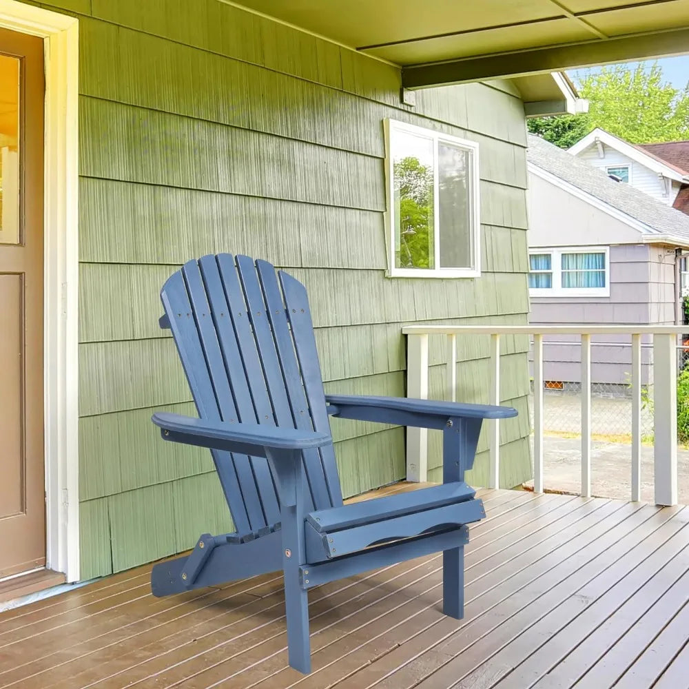 Wood Patio Chair for Garden Backyard Porch Pool Deck Firepit Lounger Folding