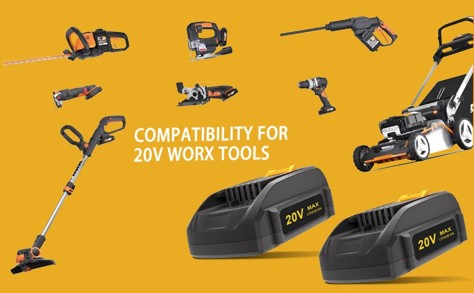 2pack 20V Worx Battery 20V PowerShare WA3525 WA3520 WA3575 WG151s WG155s WG251s WG255s WG540s WG545s