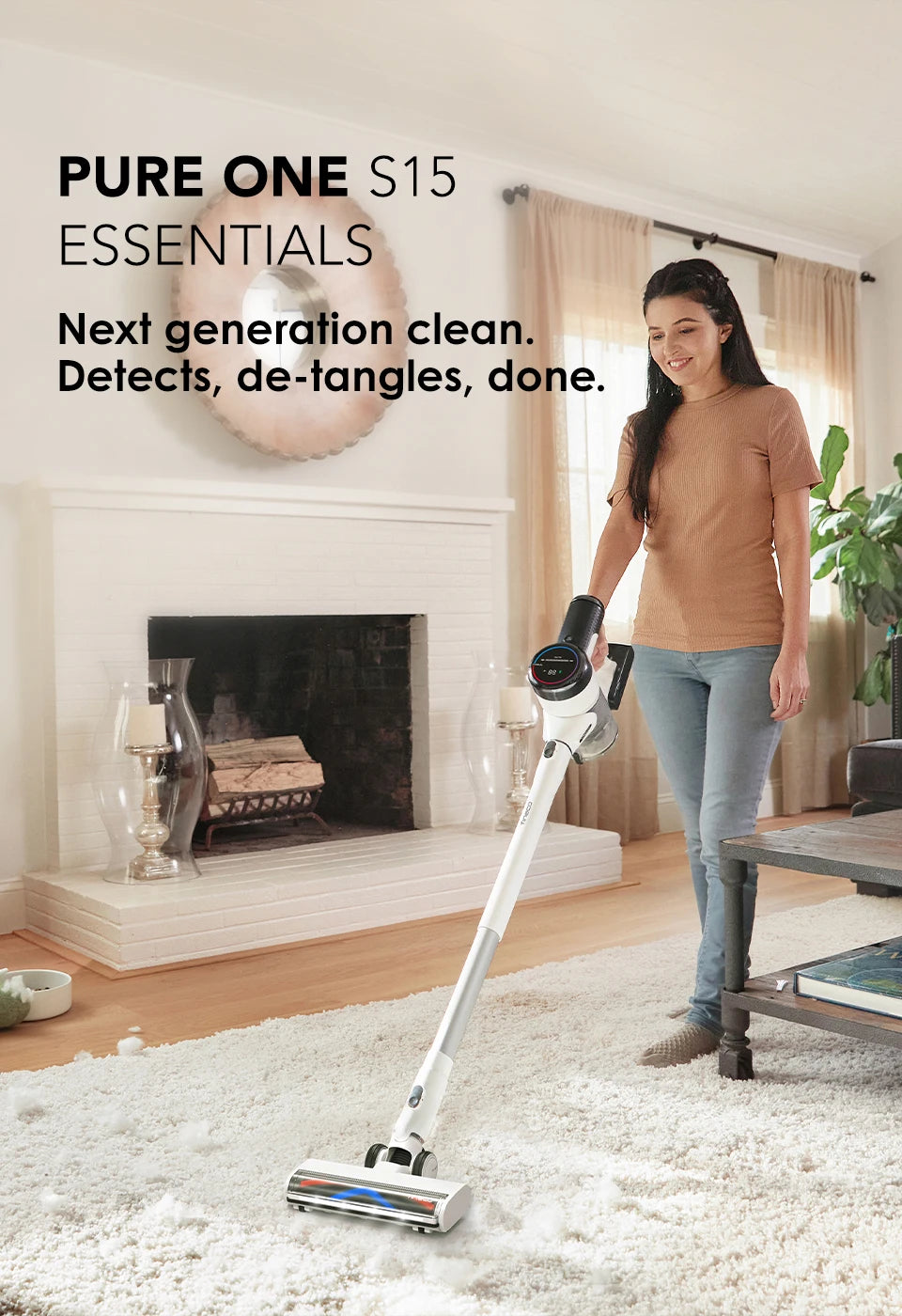 Tineco Pure ONE S15 Smart Cordless Vacuum Cleaner Stick Vacuum Brush Deep Clean