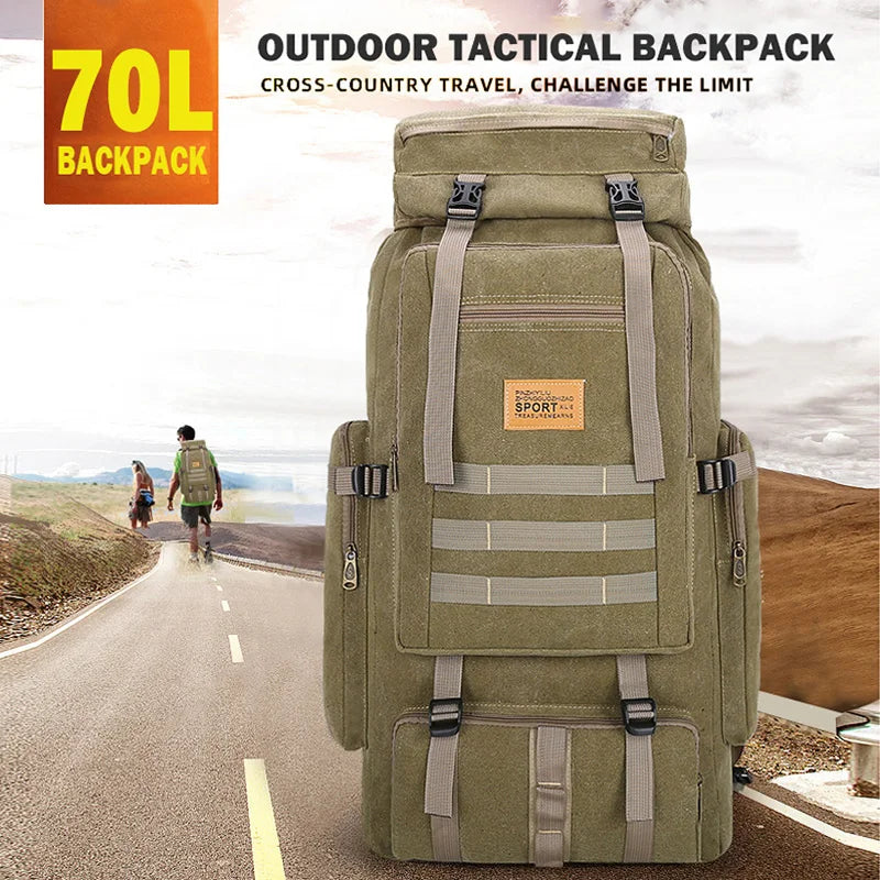70L Camping Backpack Men Bags Military Tactical Rucksack For Outdoor Climbing Hiking