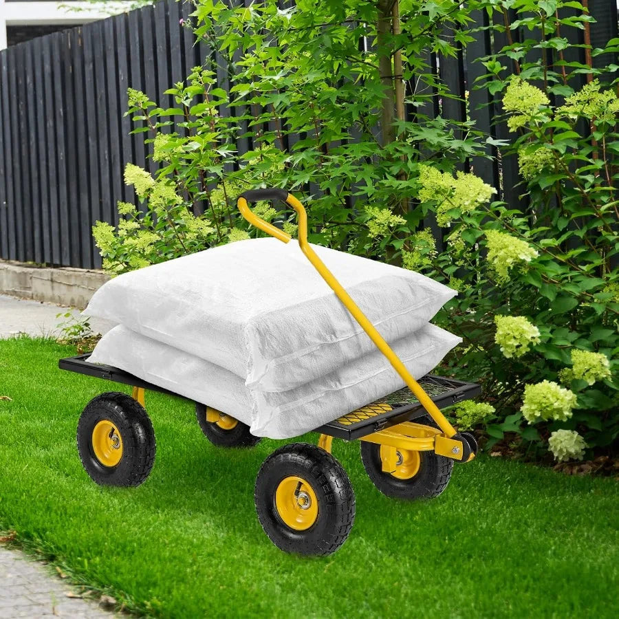 Heavy Duty Utility Garden Cart with 900 lbs Capacity Ideal/Hauling and Gardening w/Rotating Handle