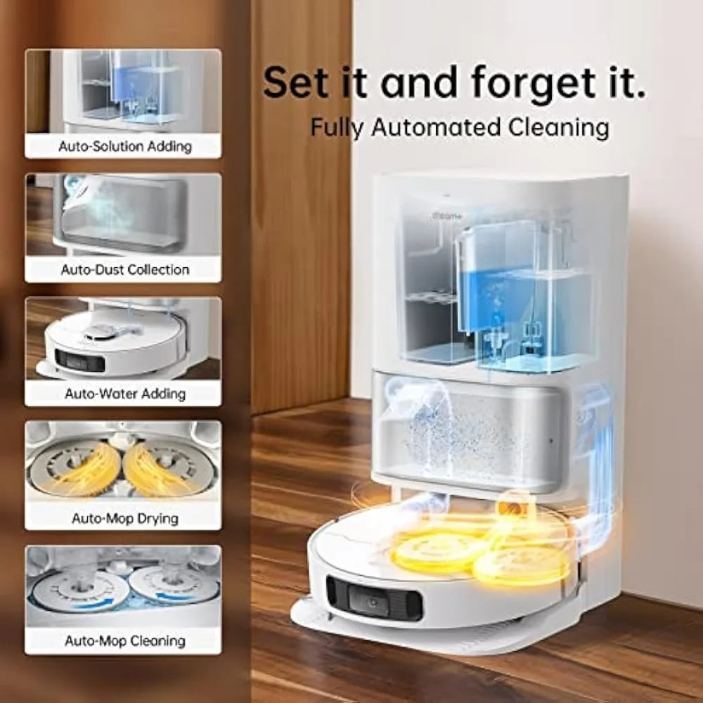 Ultra Robot Vacuum and Mop Combo, Auto Mop Cleaning and Drying, Self-Refilling and Self-Emptying Base for 60 Days