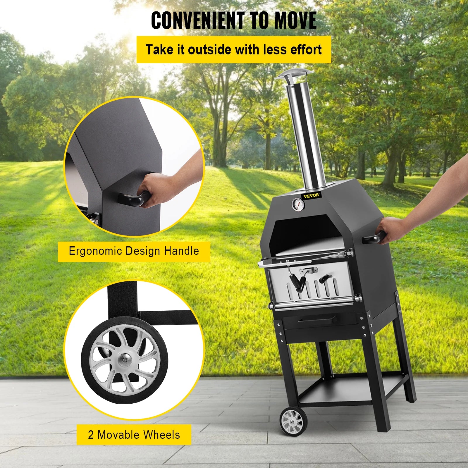 VEVOR 12" Outdoor 2-Layer Wood Fire Pizza Oven - My Store
