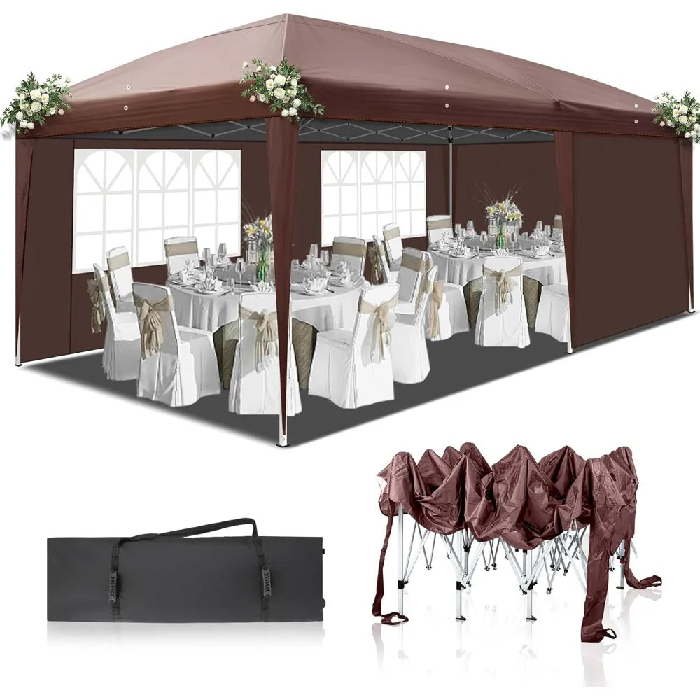 10x20ft Ez Pop Up Canopy, Portable Instant Canopy Tent/4 SideWalls, Party, Wedding