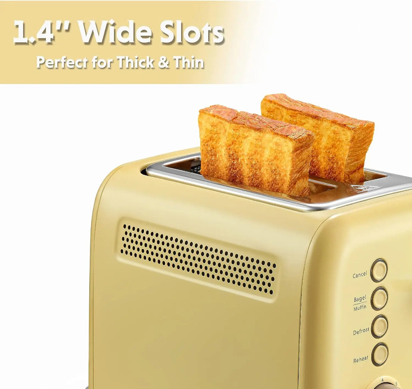 DT620 Retro Stainless Steel 2-Slice Toaster w/High Lift Lever Bagel And Muffin Function Extra Wide