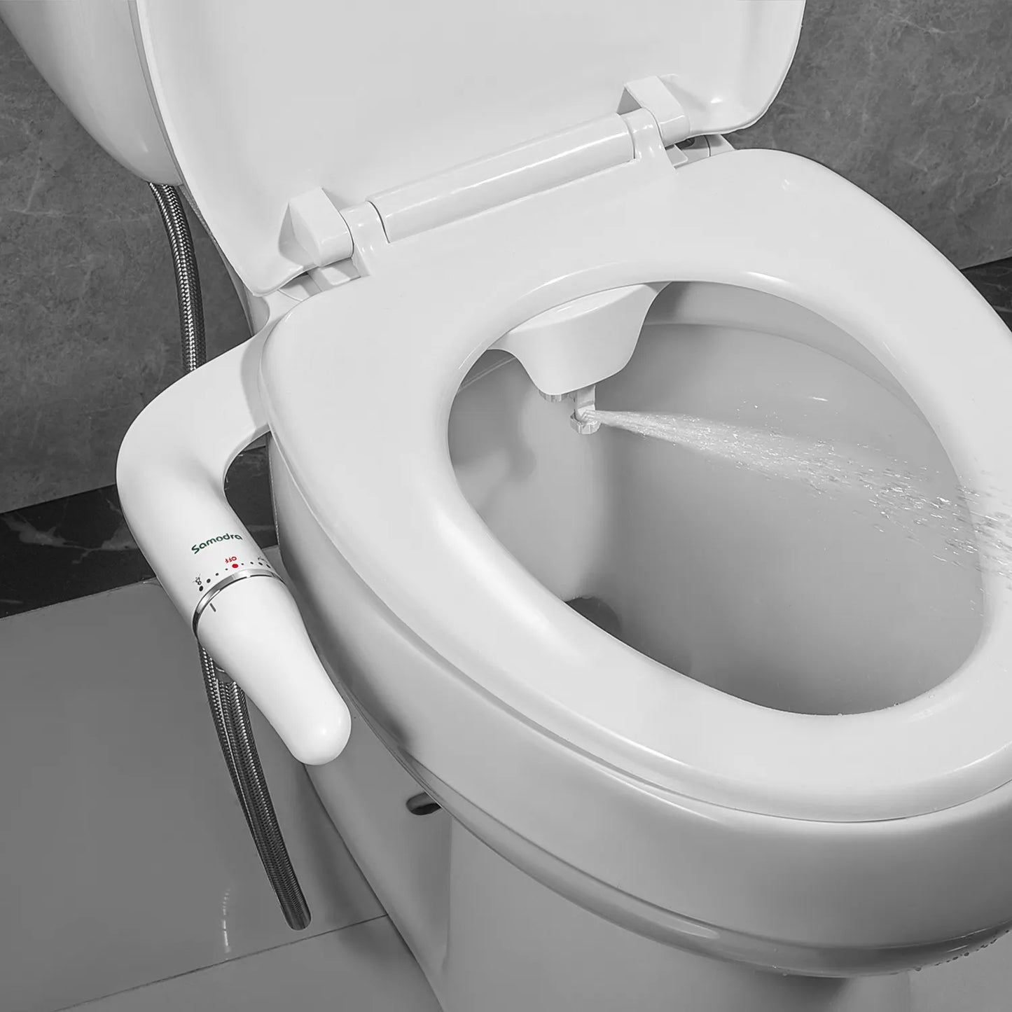SAMODRA Toilet Bidet Ultra-Slim Bidet Toilet Seat Attachment With Brass Inlet Adjustable Water Pressure