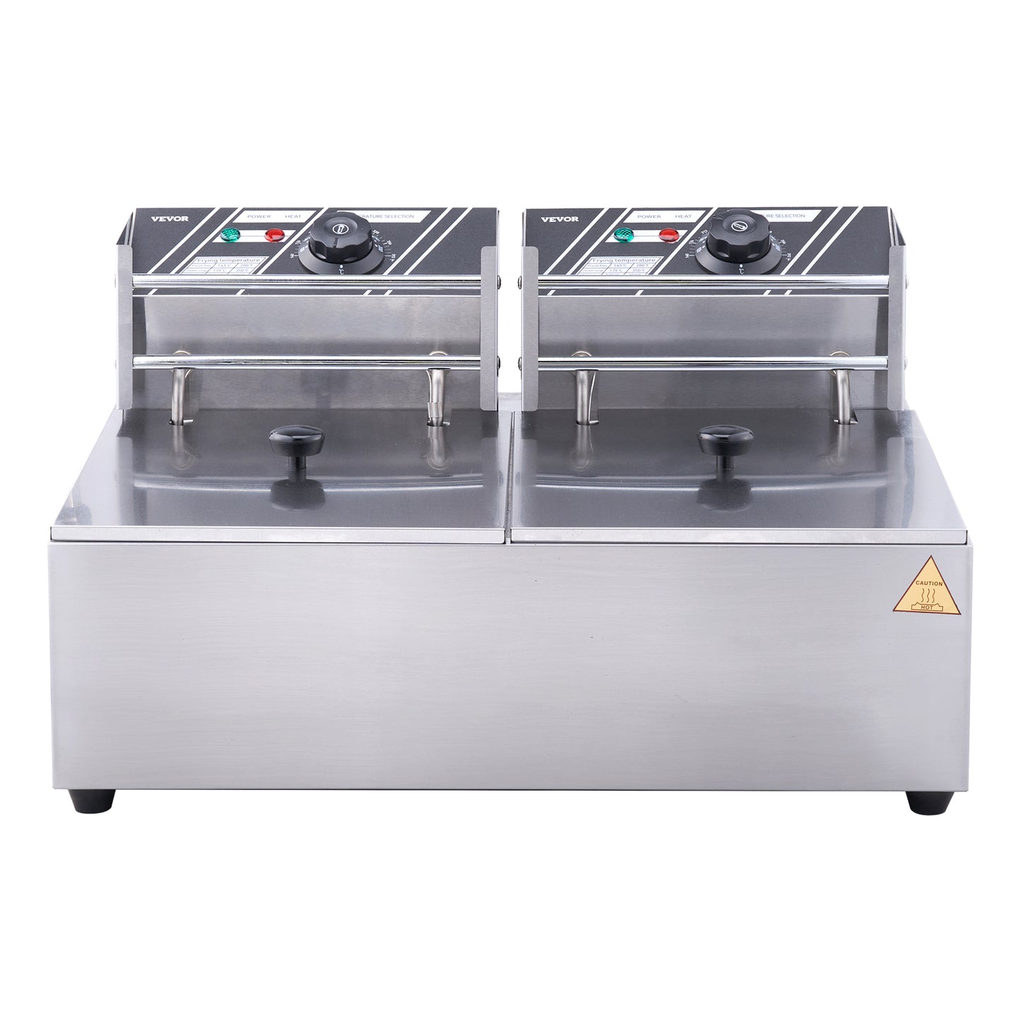 VEVOR Electric Deep Fryer w/Dual Removable Tanks 12L 5000W Commercial Countertop Fryer