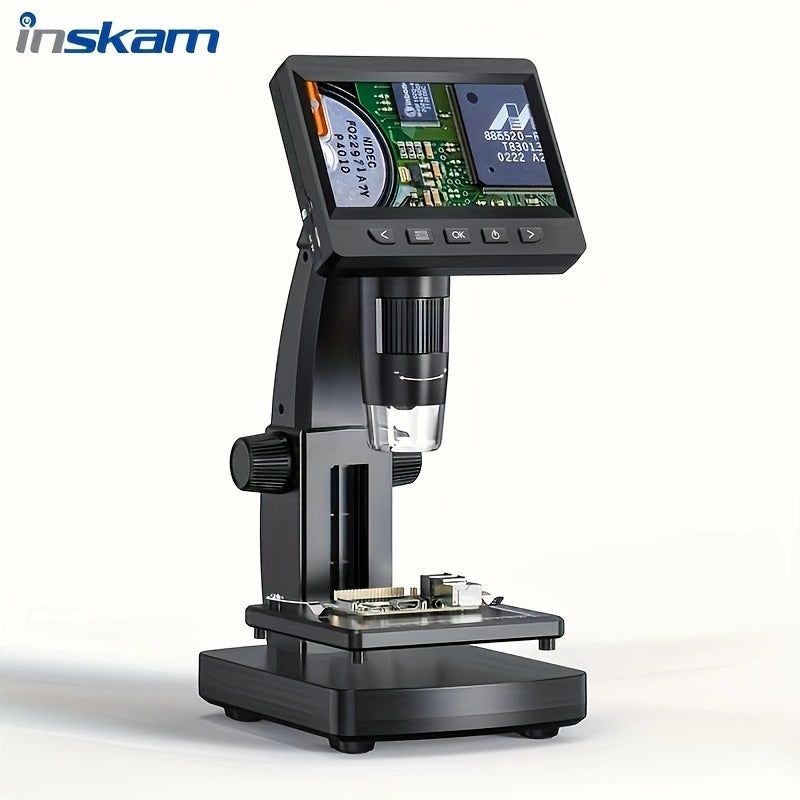 INSKAM 4.3-inch Digital Microscope, Ultra Clear Screen Microscope 1000X Magnification Coin Detection
