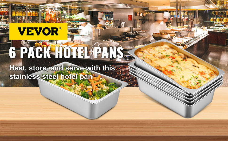 VEVOR Buffet Chafing Dishes 8.5L-20.5L Gastronome  Steam Table Pans Stainless Steel - My Store