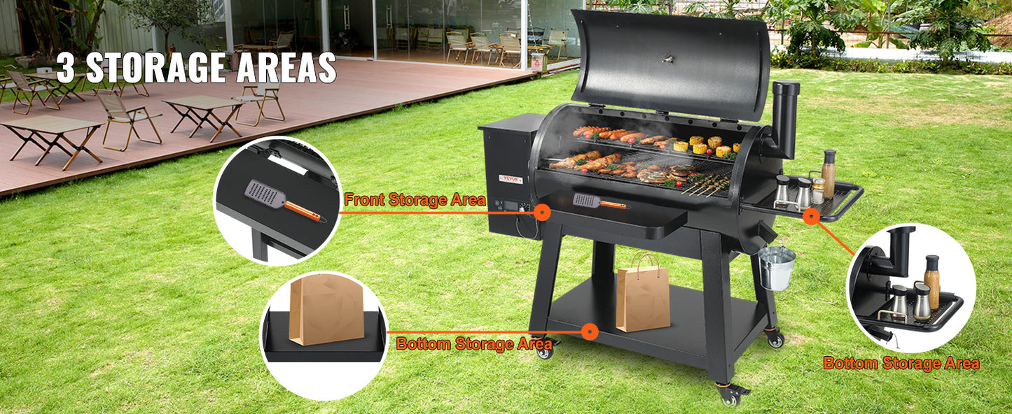 VEVOR Portable Charcoal Grill Propane Gas with Cover and Cart Heavy Duty Iron
