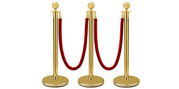 VEVOR 38Inch Gold Silver Stanchion Posts Queue Red Velvet Rope Crowd Control Line Barriers
