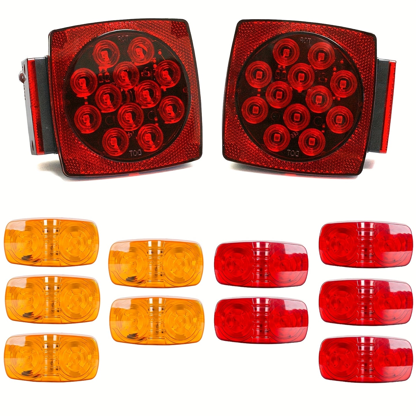 12V LED Trailer Lights, Red White/Stop Tail Turn Signal/Utility Trailer Lights for Under 80" RV-BOAT