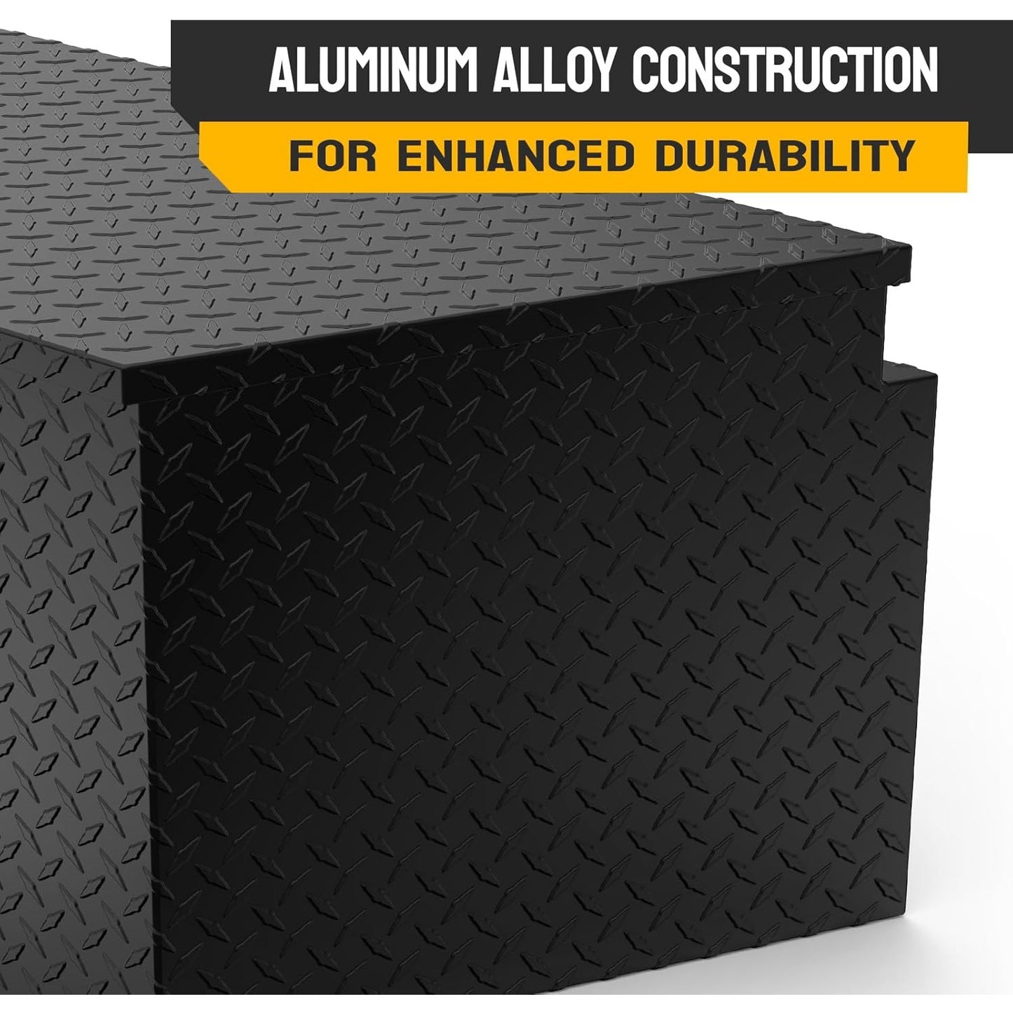 Aluminum truck toolbox with T-shaped handle lock and key, made of aluminum