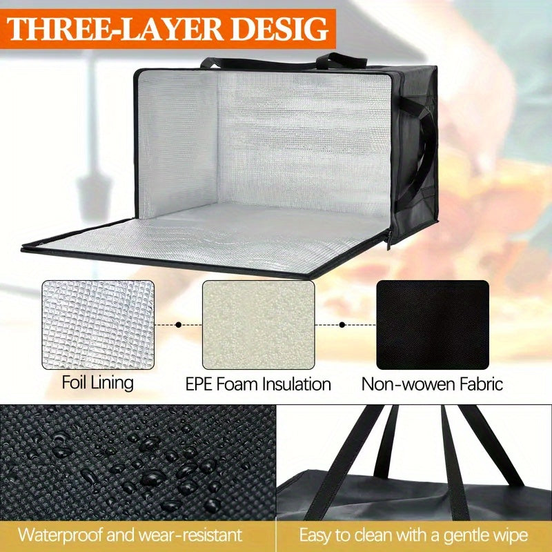 4-Pack Commercial-Grade Insulated Food Delivery Bags XXX-Large Thermal Meal Totes-Hot/Cold Retention