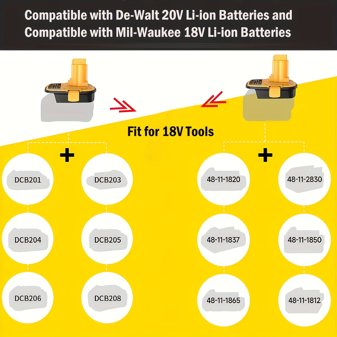 1/2/3pcs DM18D Converter/DW 18V to 20V Adapter w/USB Port/DW 18V Tools to DW 20V Li-ion Batteries