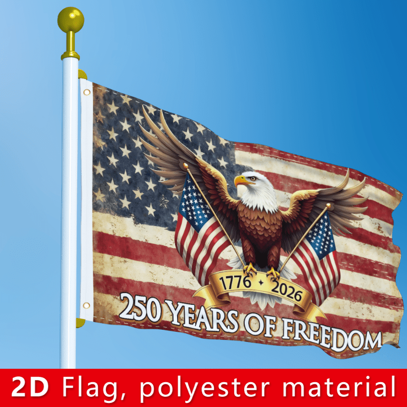 American 250th Anniversary Decorative Background Banner, 150cm/90cm, 59.05in/35.43in, Polyester Flag