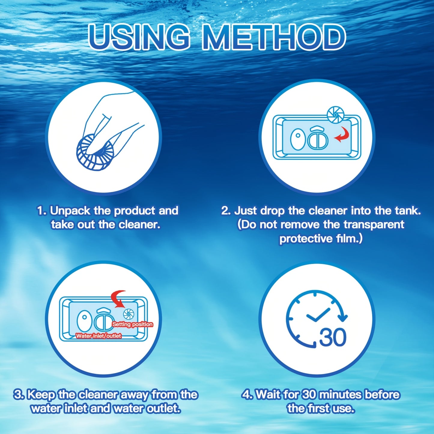 [Powerful Toilet Cleaner] Powerful Automatic Toilet Bowl Cleaner Tablets/Ideal for Plastic Surfaces