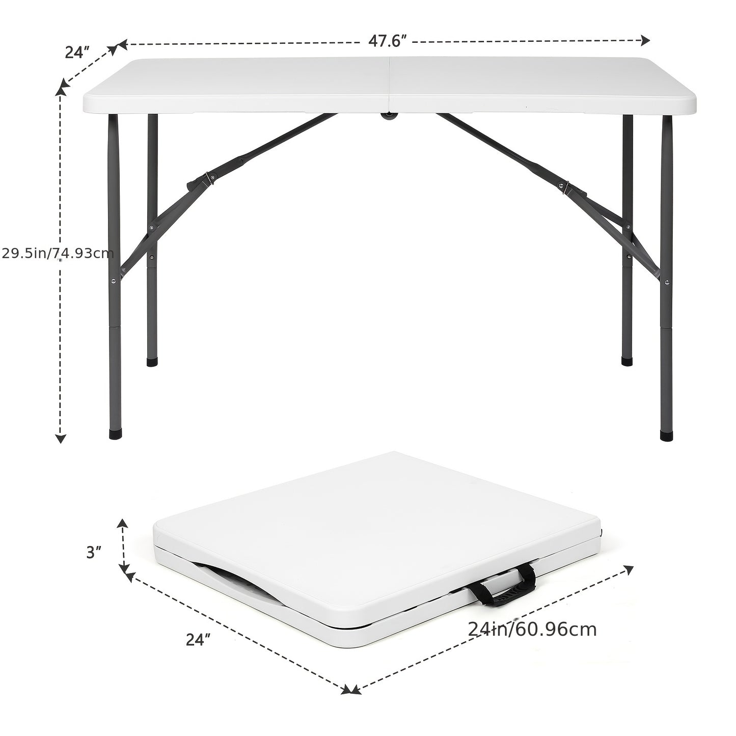 [Portable Folding Table] Portable 4ft/6ft Plastic Folding Table - White Dining Table