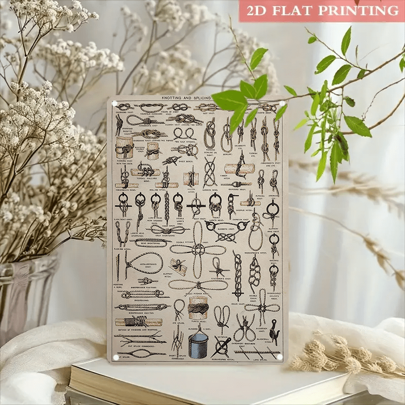 Knotting & Splicing Cordage Art Print- Alphabet Themed, Frameless Aluminum Wall Decor