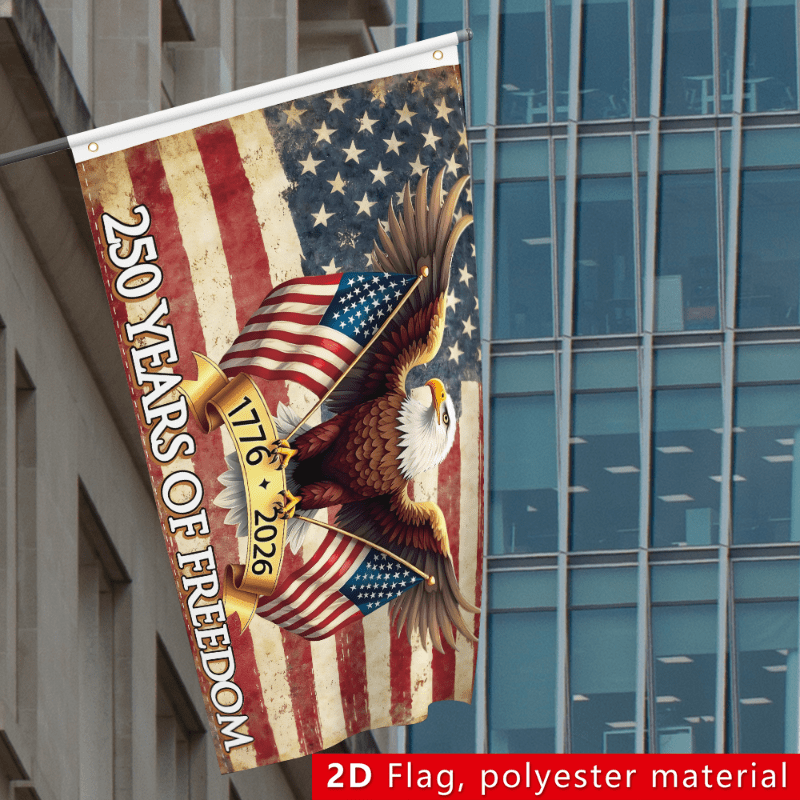 American 250th Anniversary Decorative Background Banner, 150cm/90cm, 59.05in/35.43in, Polyester Flag