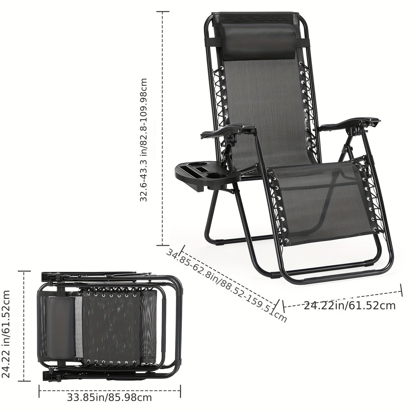 2-Pack Zero Gravity Chair w/1 Patio Umbrella Set - Outdoor Foldable Portable Lightweight Recliner