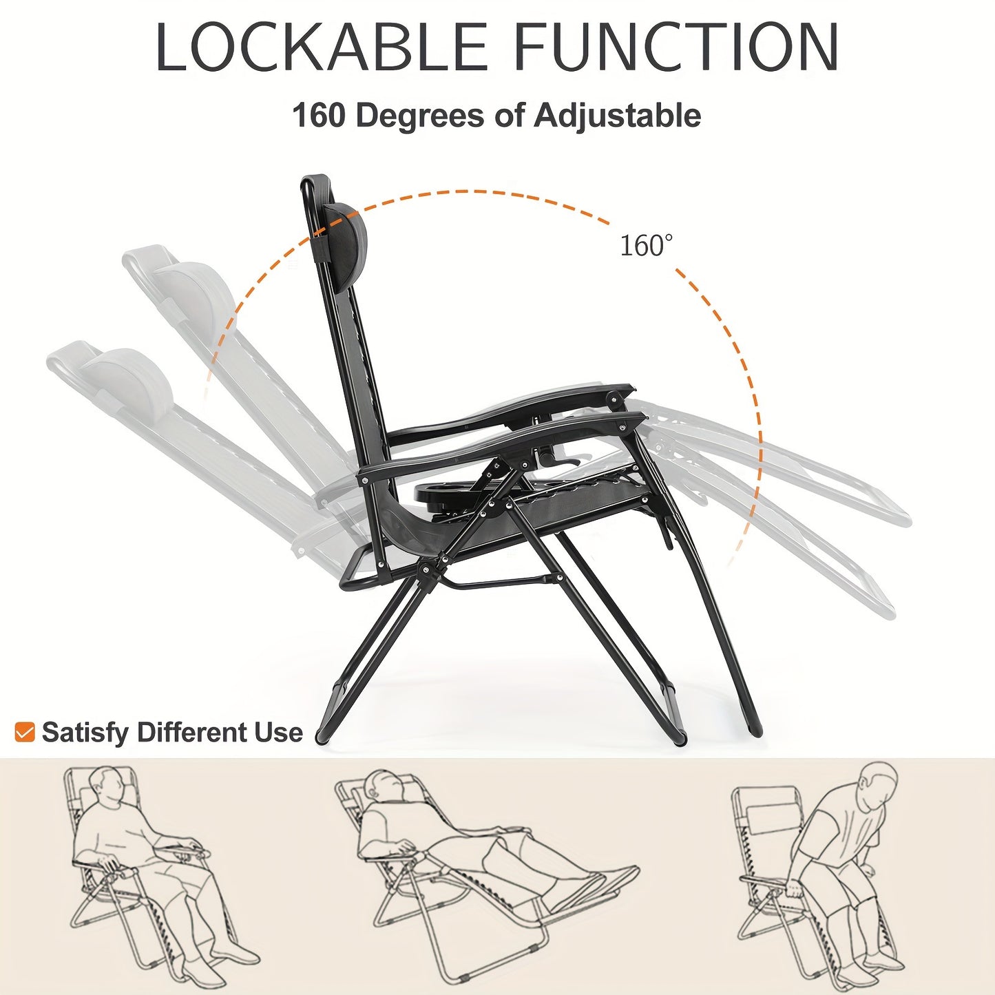 2-Pack Zero Gravity Chair w/1 Patio Umbrella Set - Outdoor Foldable Portable Lightweight Recliner