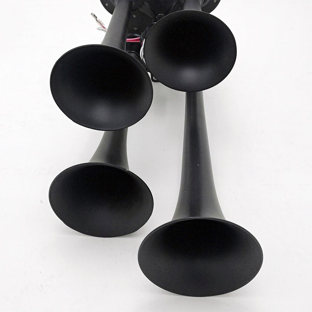 For Ford Chevy RAM, 135DB 4 Trumpet Train Air Horn Kit, Loud 12V/ 24V for Truck Pickup