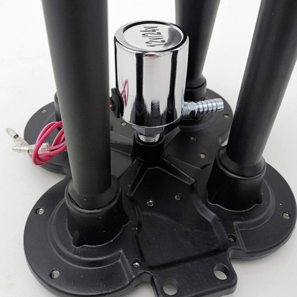 For Ford Chevy RAM, 135DB 4 Trumpet Train Air Horn Kit, Loud 12V/ 24V for Truck Pickup