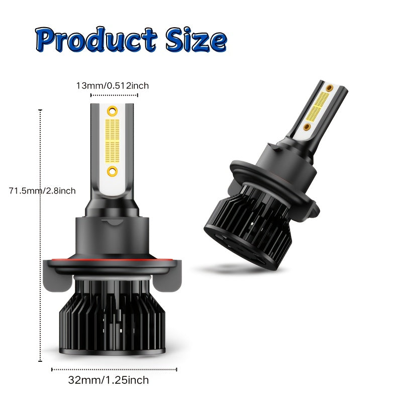 2pcs 9008 LED Headlight Bulbs,Ford F250 F350 F450 F550 2005-2022, 16000LM Ultra-Bright 6000K White,