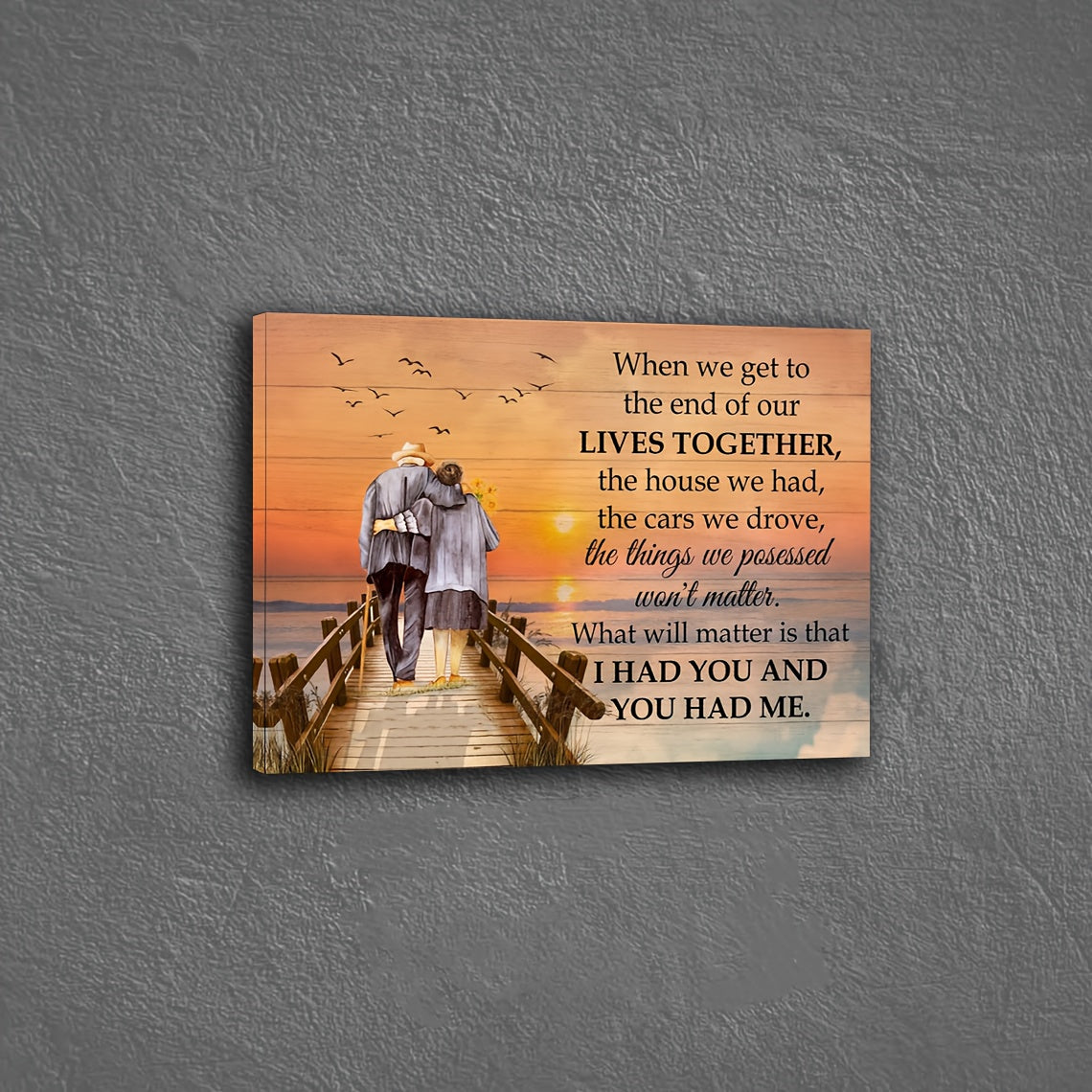 1pc Wooden Framed Canvas Painting, When We Get To The End Of Our Lives, Wall Art Prints With Frame