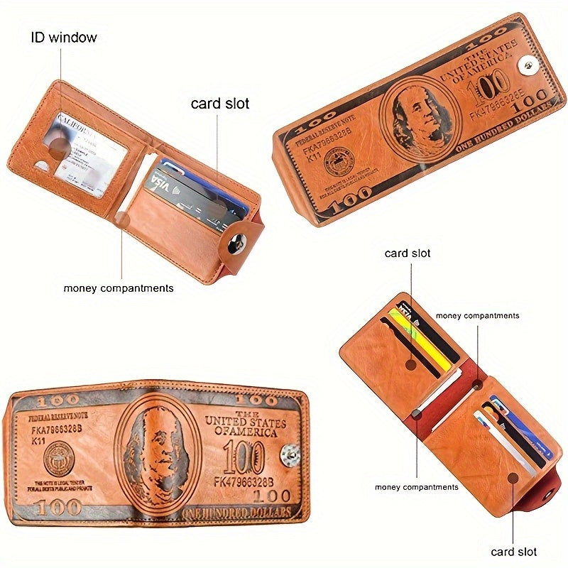 Men's Dollar Bill Wallet, Credit Card Photo Holder, Suitable for 365 Days and Holidays