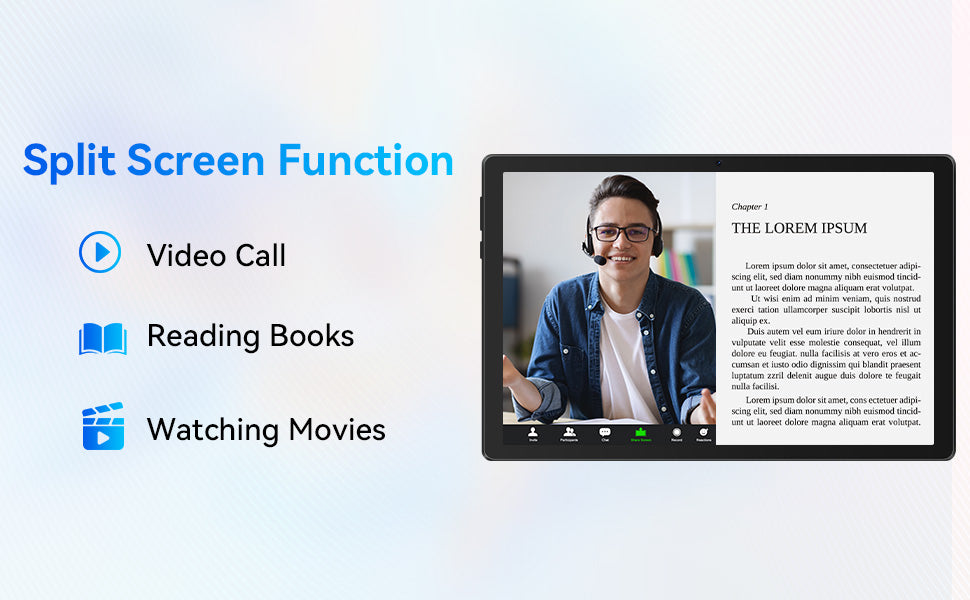 BESTSKI 10.1" Android 14 Tablet, Octa-core 10GB RAM 64GB ROM(Expand to 1TB), 5MP+8MP Dual Cameras