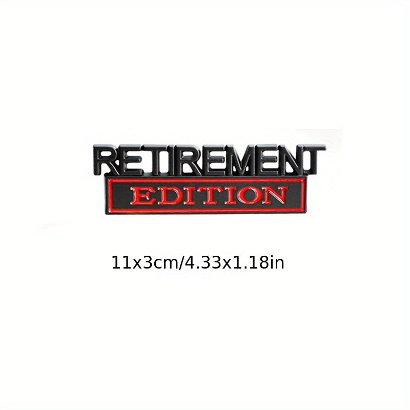 2pcs Retirement Edition Emblem Badge Fender Decal Replacement for Universal Vehicle