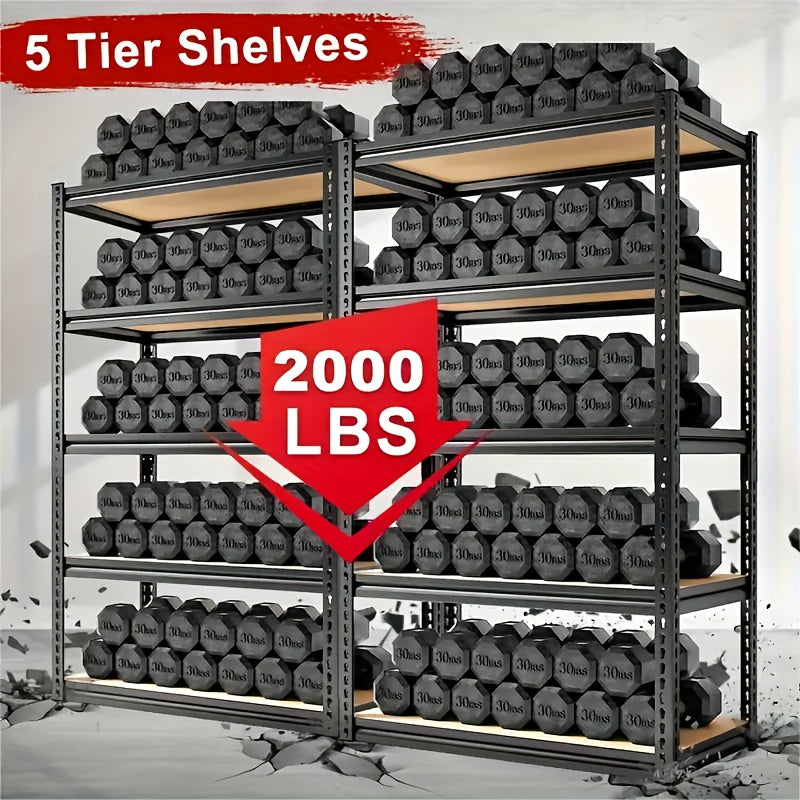 72 Inch Heavy-duty Metal Storage Rack, With A Load-bearing Capacity Of 2000 Pounds Per Layer
