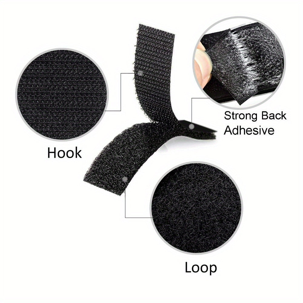 100pcs of Strong Self-Adhesive - 2.76 Inches Black Non-Slip Straps - Removable Without Damage