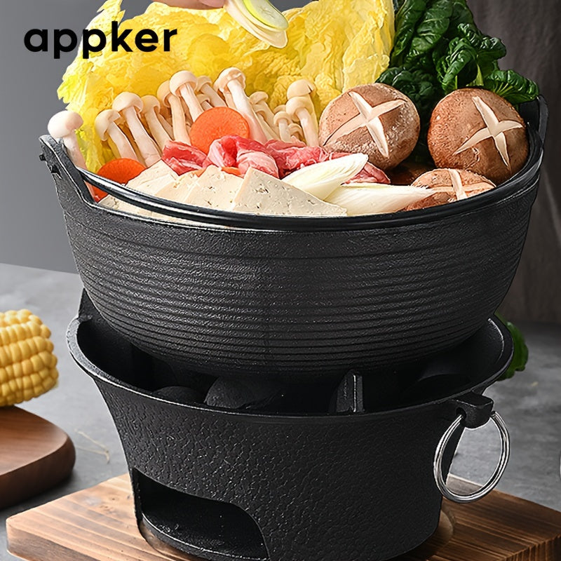 1Set, Cast Iron Charcoal Stove, Multi-functional Barbecue Stove, Round Heating Stove