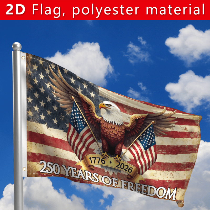 American 250th Anniversary Decorative Background Banner, 150cm/90cm, 59.05in/35.43in, Polyester Flag