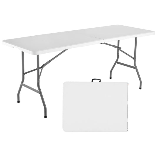 6 Feet Fold-in-Half Table with Curve Legs, RV Parts, RV Table, Outdoor Picnic Table Party Table