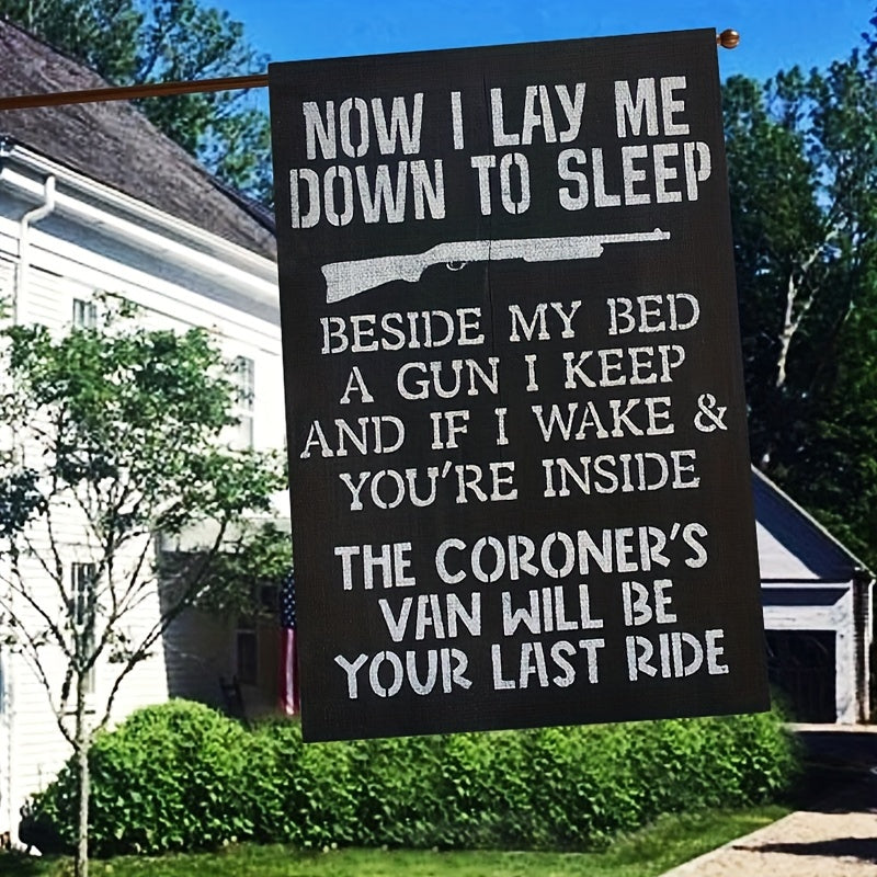 1pc, Now I Lay Me Down to Sleep Funny Garden Flags, 12 x 18 Inch Double Sided Farmhouse