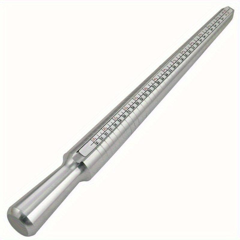 Metal Ring Sizer Guage Mandrel Finger Sizing Measure Stick Standard Tool Set