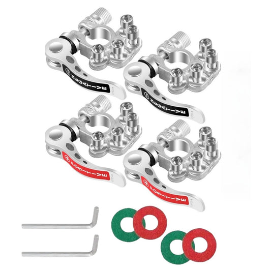 4pcs Car Battery Terminal:4 ways, Quick Release Battery Terminal, Positive Negative for SAE/JIS