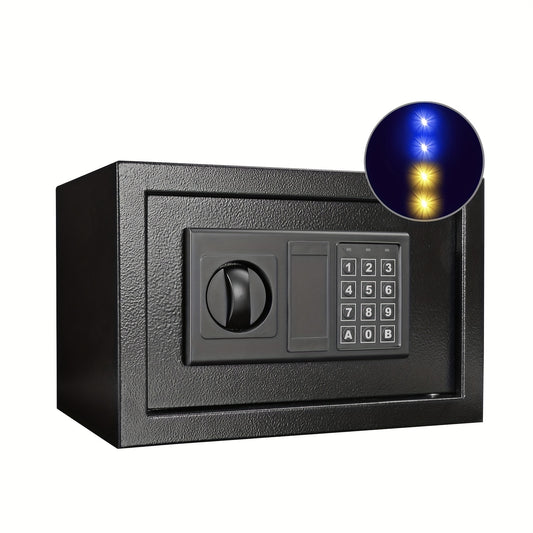 HOMEYUER Safe Box W/4pcs Led Sensor Light Inside, Key & Digital Lock/0.4 CF/12.2"W X 7.87"D X 7.87"H