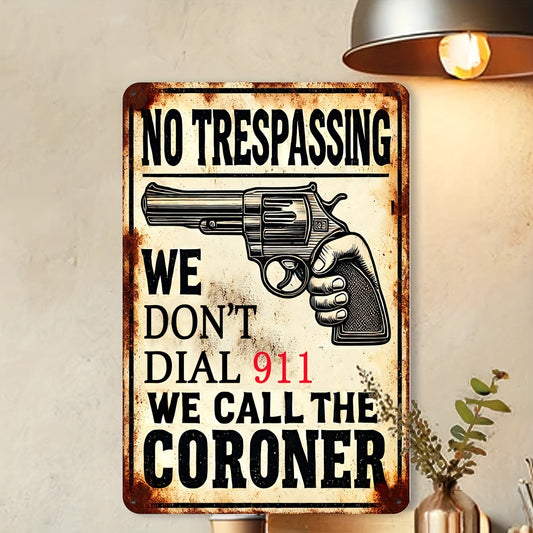 Festive 'No Trespassing' Sign: Wooden Safety Warning Decoration for Your Home - 20x30cm (8x12inch)