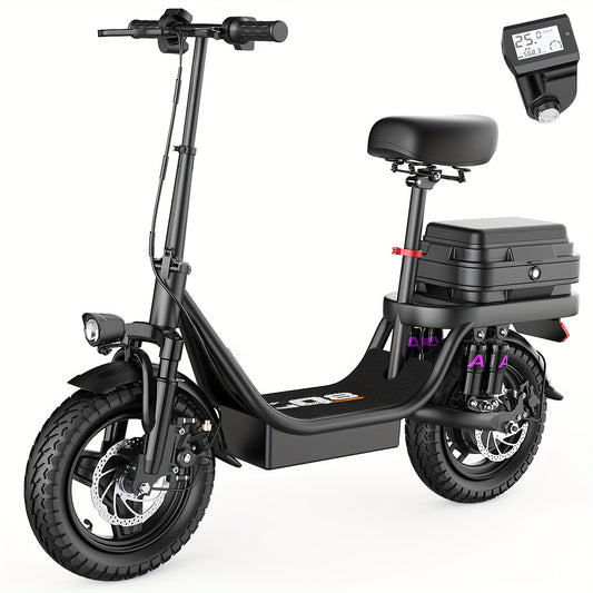 Electric Scooter with Seat for Adult, Max 20-40miles Range, 20mph Power By 740W Peak Motor