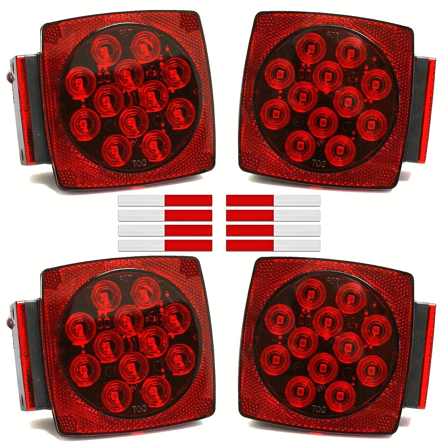 12V LED Trailer Lights, Red White/Stop Tail Turn Signal/Utility Trailer Lights for Under 80" RV-BOAT