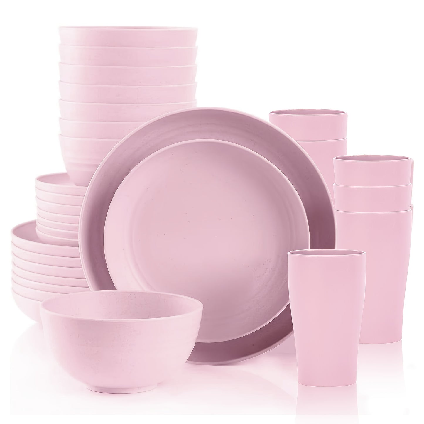 16/17/32pcs Kitchen Dinnerware Set Made from Wheat Straw, 4 Or 8 People. Unbreakable Modern Dishes