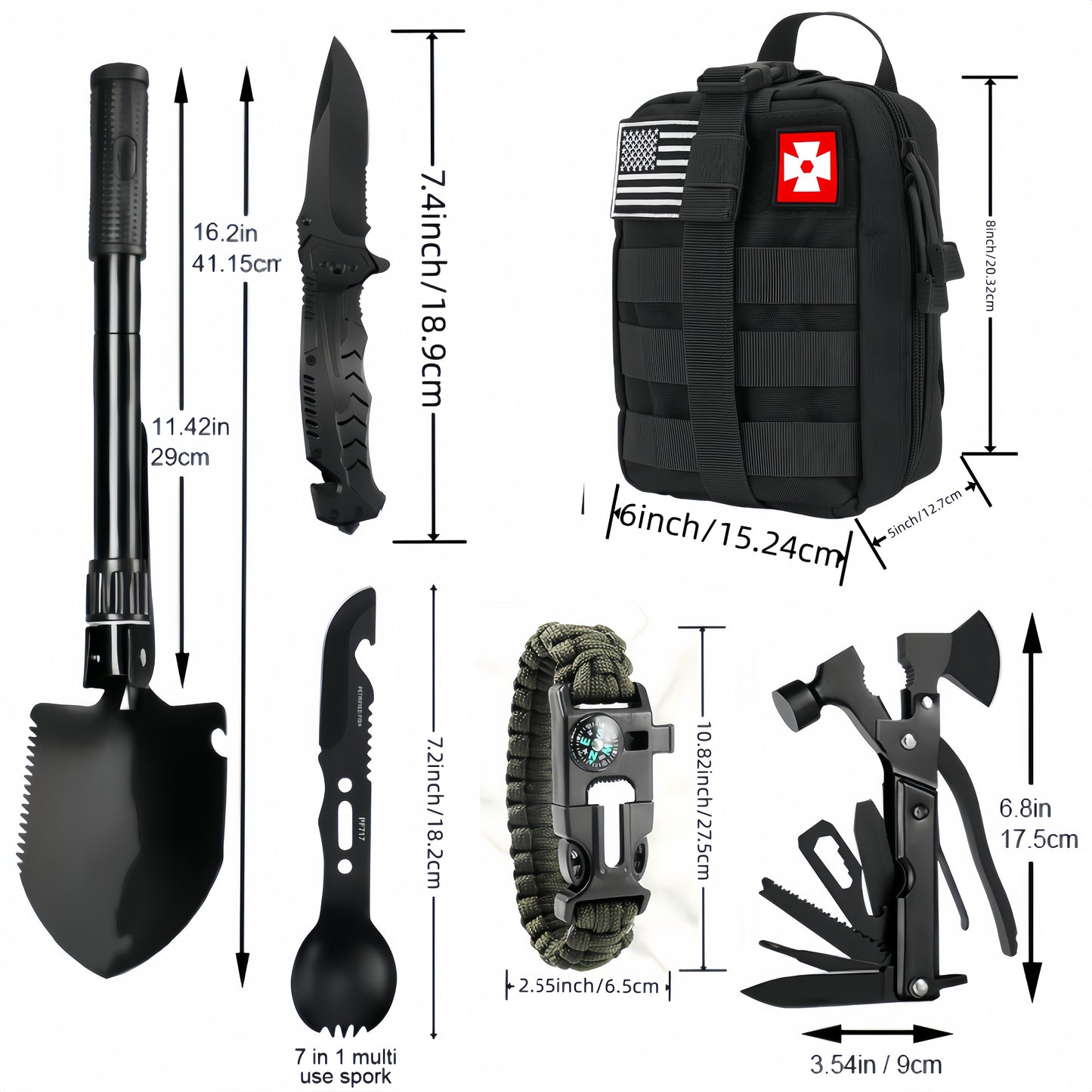 148-in-1 Professional First Aid Kit - Durable Nylon Construction, Normal Waterproof, and MOLLE Bag