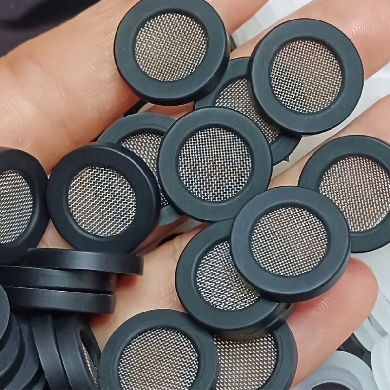 25pcs Black Plastic Shower Head Filter w/Stainless Steel Mesh Fits 1/2" Shower Hose & Nozzle